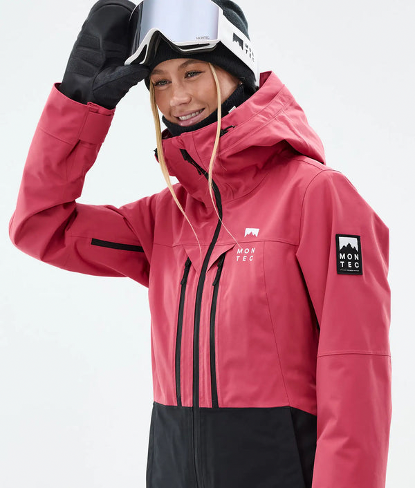 Moss W Veste de ski pour femme – Rouge clair / Noir