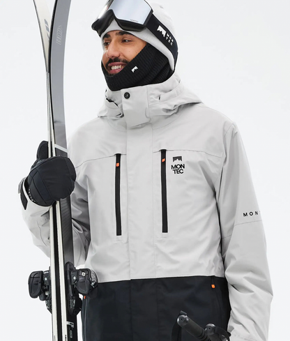 Fawk Veste de ski pour homme – Gris clair / Noir